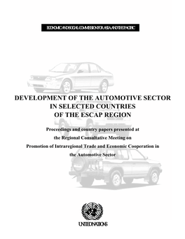 Development of the Automotive Sector in Selected Countries of the Escap Region