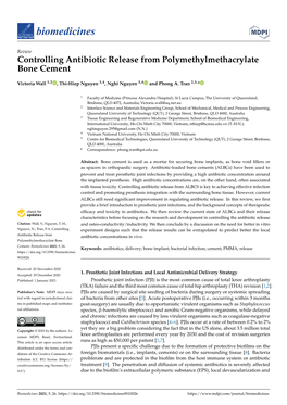 Controlling Antibiotic Release from Polymethylmethacrylate Bone Cement