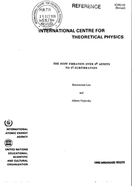 Ini^Fllmational CENTRE for THEORETICAL PHYSICS