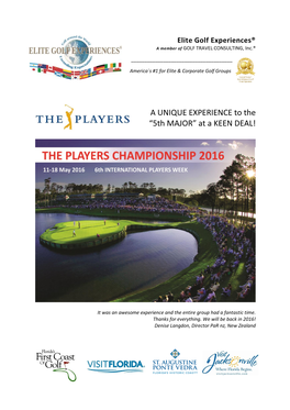 International Players Championship Experience 2016