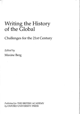 Writing the History of the Global