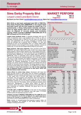 Sime Darby Property Bhd MARKET PERFORM