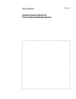 Hardware Service Manual for Point-Of-Sale Input/Output Devices