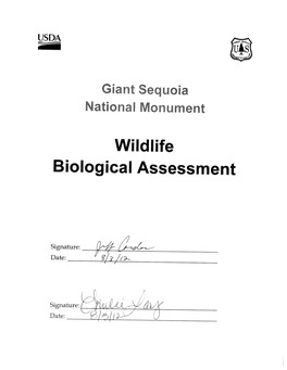 Wildlife Biological Assessment