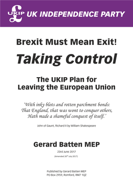UKIP EU Exit Plan Amended 26.07.17