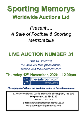A Sale of Football & Sporting Memorabilia