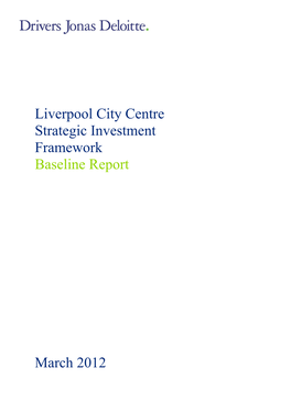 Liverpool City Centre Strategic Investment Framework Baseline Report