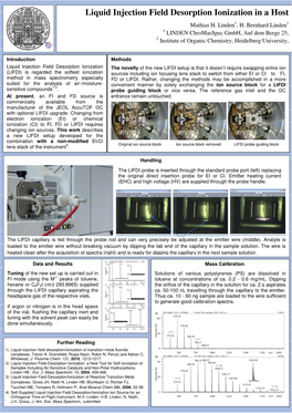 Liquid Injection Field Desorption Ionization in a Host Mathias H