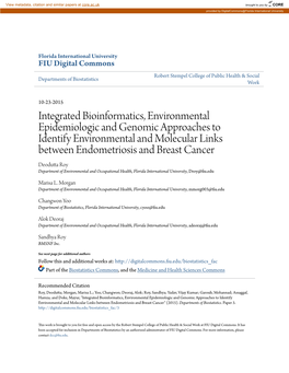 Integrated Bioinformatics, Environmental Epidemiologic And