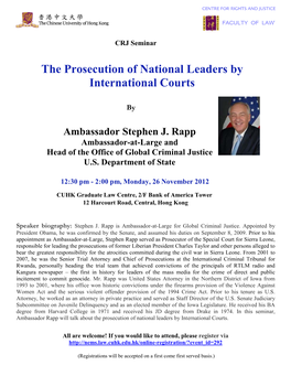 The Prosecution of National Leaders by International Courts