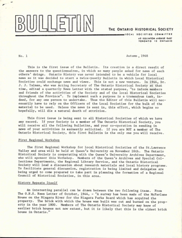 Ohs Bulletin 001 1968 Autumn