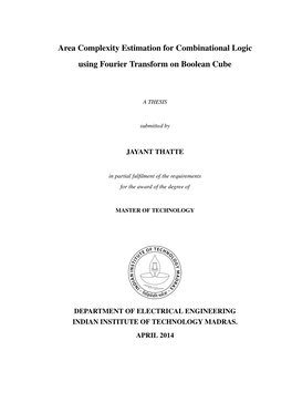 Area Complexity Estimation for Combinational Logic Using Fourier Transform on Boolean Cube