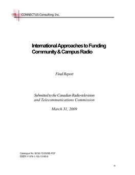 International Approaches to Funding Community & Campus Radio
