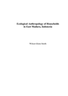 Ecological Anthropology of Households in East Madura, Indonesia