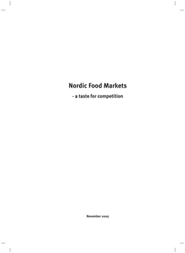 Nordic Food Markets – a Taste for Competition