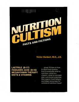Nutrition Cultism and 1974, All at Columbia University