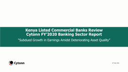 Kenya Listed Commercial Banks Review Cytonn FY'2020 Banking