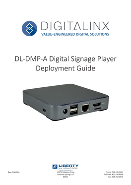 DL-DMP-A Digital Signage Player Deployment Guide