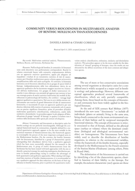 Community Versus Biocoenosis in Multivariate Analysis of Benthic Molluscan Thanatocoenoses