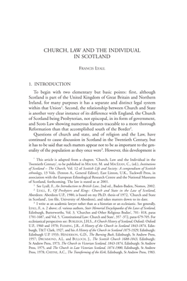 Church, Law and the Individual in Scotland