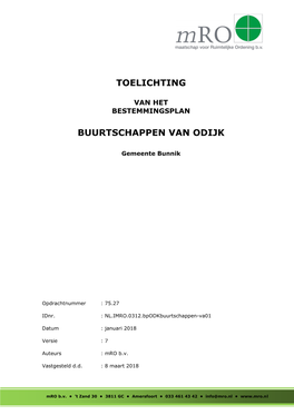 Toelichting Buurtschappen Van Odijk