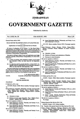 Zimbabwean Government Gazette