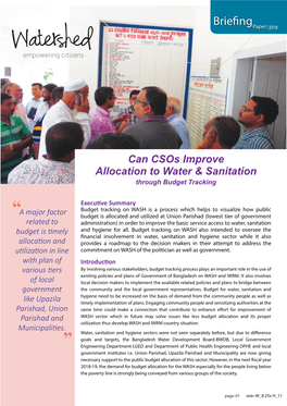 Can Csos Improve Allocation to Water and Sanitation Through
