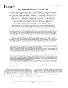 Angiosperm Phylogeny: 17 Genes, 640 Taxa