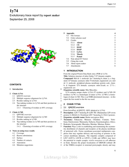 1Y74 Lichtarge Lab 2006