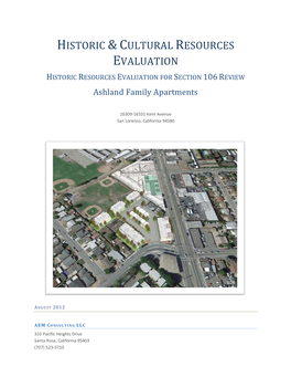 Historic & Cultural Resources Evaluation