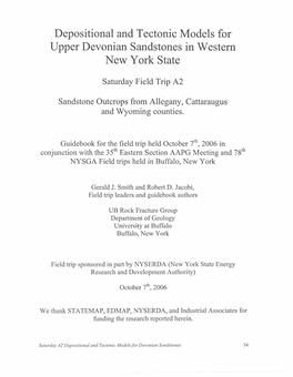 Depositional and Tectonic Models for Upper Devonian Sandstones in Western New York State