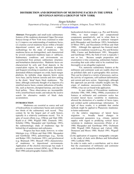 1 Distribution and Deposition of Mudstone Facies in the Upper Devonian Sonyea Group of New York