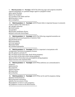 1. Mod De Punctare: A3 Punctajul: 10CM the Following Signs And