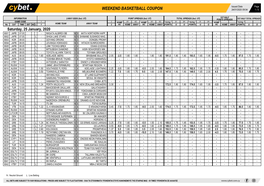 Weekend Basketball Coupon 24/01/2020 09:04 1 / 5