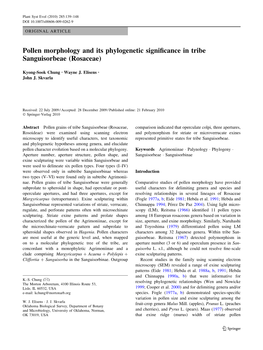 Pollen Morphology and Its Phylogenetic Significance in Tribe