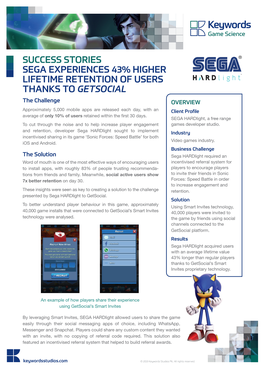 Success Stories Sega Experiences 43% Higher