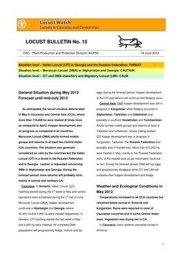 LOCUST BULLETIN No. 15