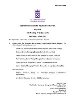 Eet/S4/12/19/A Economy, Energy and Tourism Committee