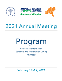 2021 SEACSM Annual Meeting Program