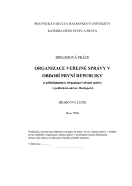 Organizace Veřejné Správy V Období První