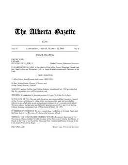 The Alberta Gazette, Part I, March 31, 1995