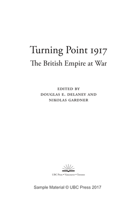 Turning Point 1917 the British Empire at War