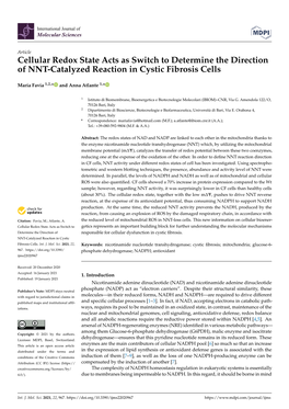 Cellular Redox State Acts As Switch to Determine the Direction of NNT-Catalyzed Reaction in Cystic Fibrosis Cells