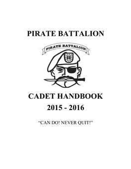 Pirate Battalion Cadet Handbook 2015