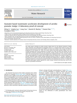 Seawater-Based Wastewater Accelerates Development of Aerobic Granular Sludge: a Laboratory Proof-Of-Concept