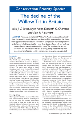 The Decline of the Willow Tit in Britain Alex J