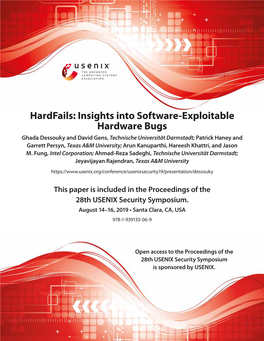 Hardfails: Insights Into Software-Exploitable Hardware Bugs