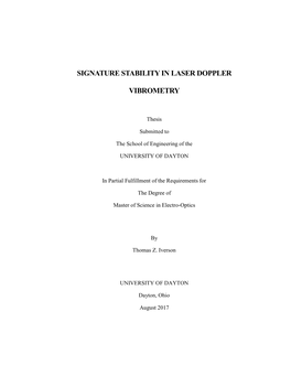 Signature Stability in Laser Doppler Vibrometry