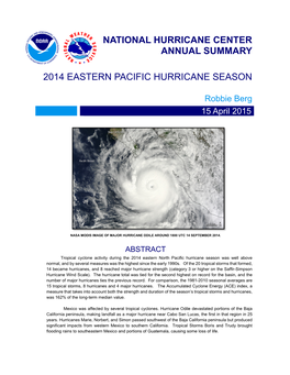 2014 Eastern Pacific Hurricane Season