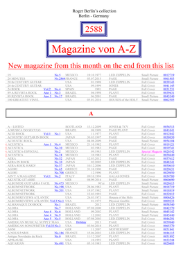 Magazine Von A-Z